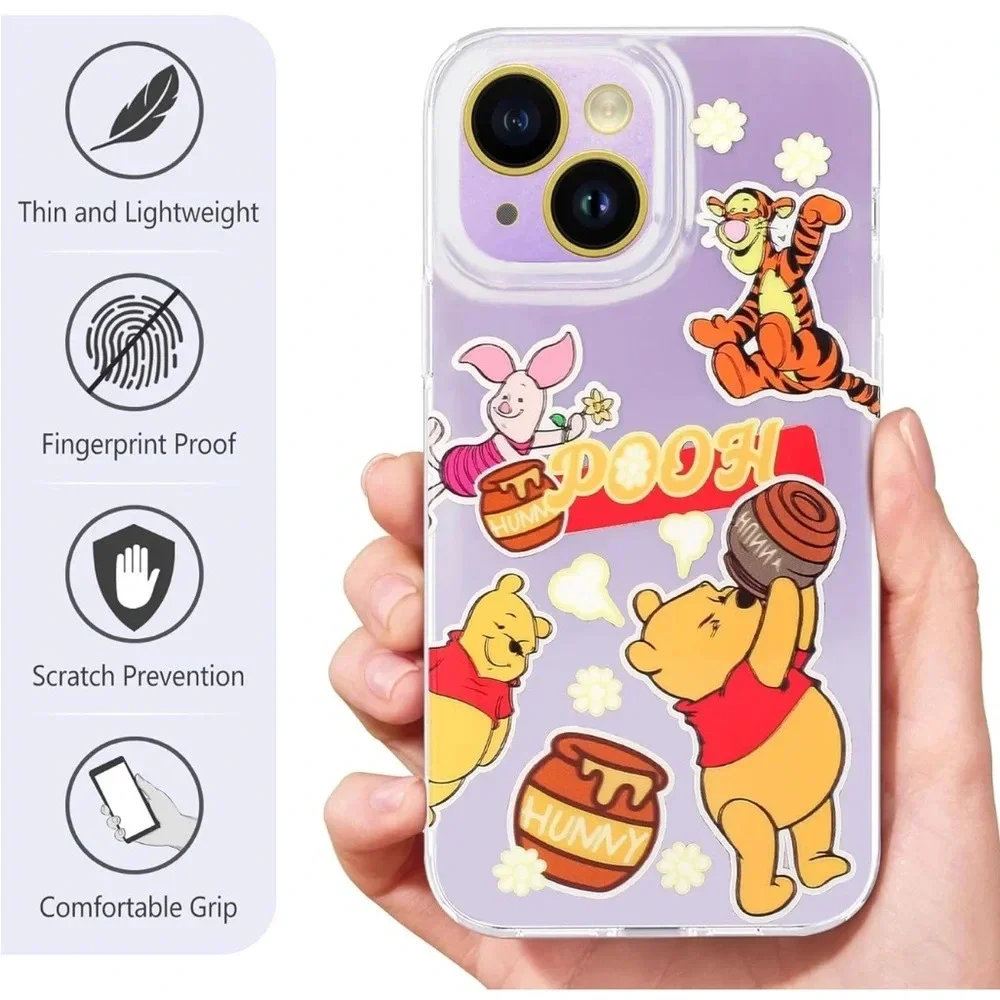 🆕 Winnie The Pooh Cartoon Case for IPhone 14 with HD Screen Protector
